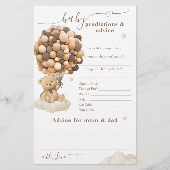 Jogo do Chá de fraldas Neutro do Sexo do Urso do T (Frente)