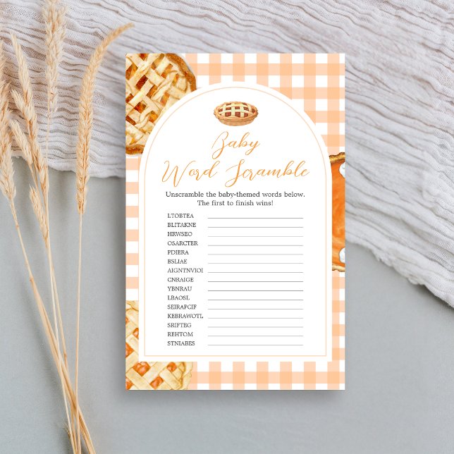 Jogo do Chá de fraldas Pequeno Pie Gingham (Little Cutie Pie Gingham Baby Shower Game)