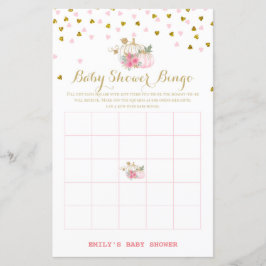 Jogo do Chá de fraldas Pumpkin rosa e Dourado