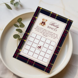 Jogo do Chá de fraldas Red Xadrez Bear Bear Bear B