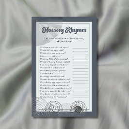 Jogo do Chá de fraldas Safari Elephant Nursery Rhy