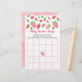 Jogo do Chá de fraldas Strawberry Greenery Bingo