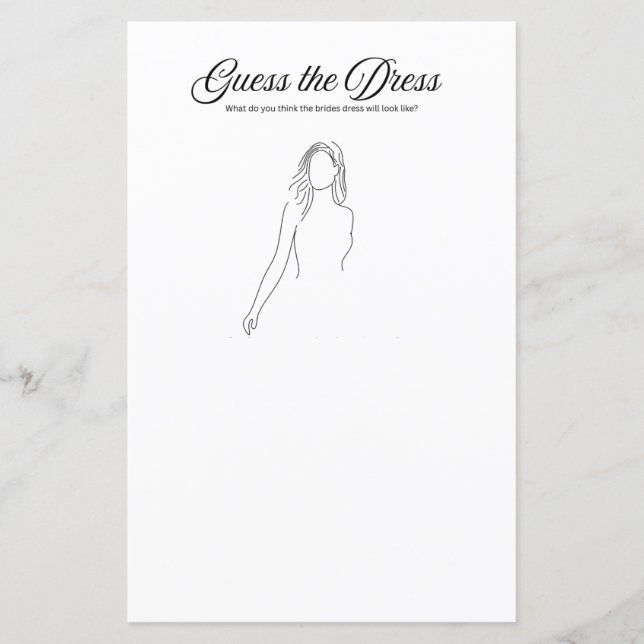 Jogo do chá de panela: Adivinha o Vestido (Frente)