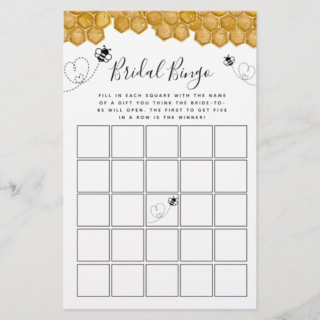 Jogo do Chá de panela Bee Bingo (Frente)