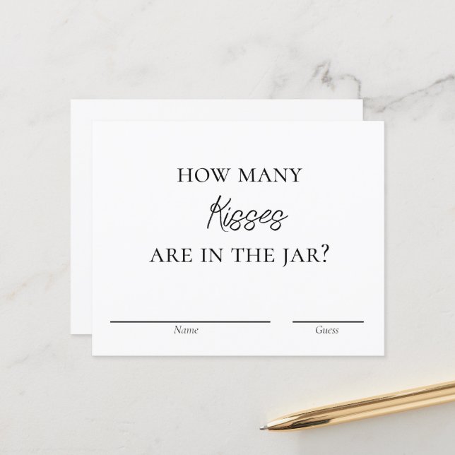 Jogo do chá de panela - Beijos para a Sra. Cartões (Frente/Verso In Situ)