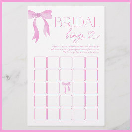 Jogo do Chá de panela Bridal Bingo Pink