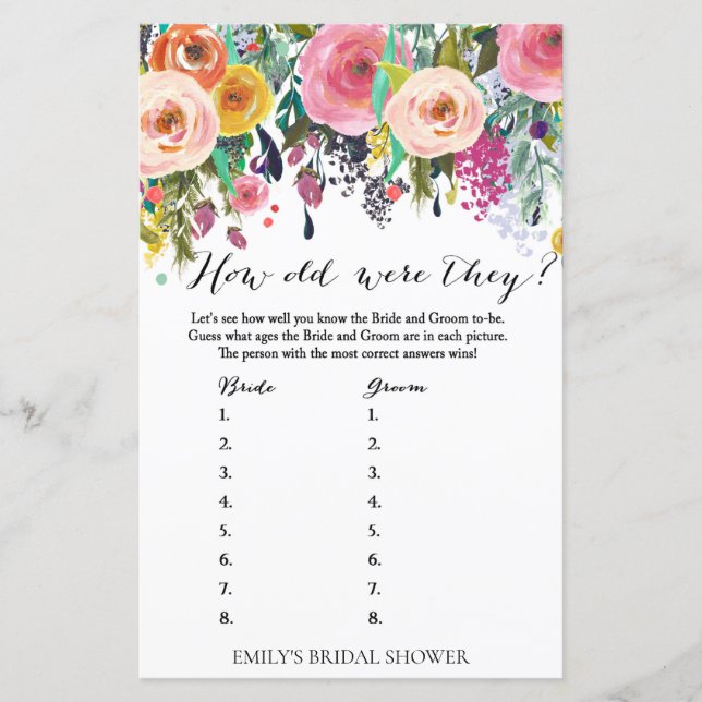 Jogo do Chá de panela do Jardim - Quantos Anos Tin (Frente)