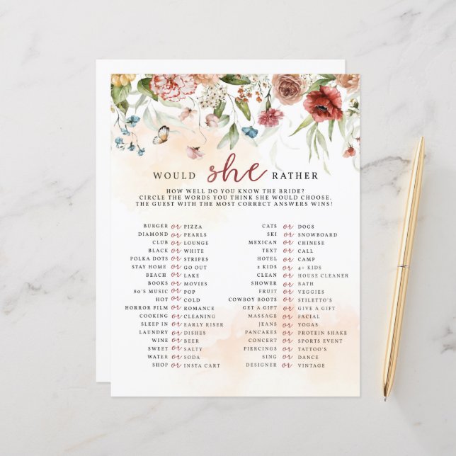 Jogo do chá de panela, Ela Preferencialmente? (Frente/Verso In Situ)