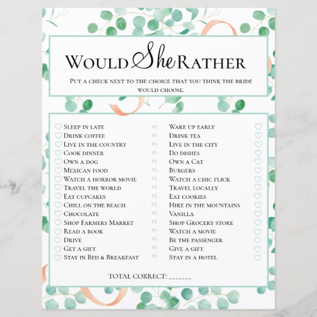 Jogo do chá de panela Ela Preferencialmente Eucaly (Frente)