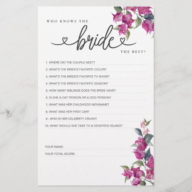 Jogo do chá de panela que conhece a noiva do melho (Frente)