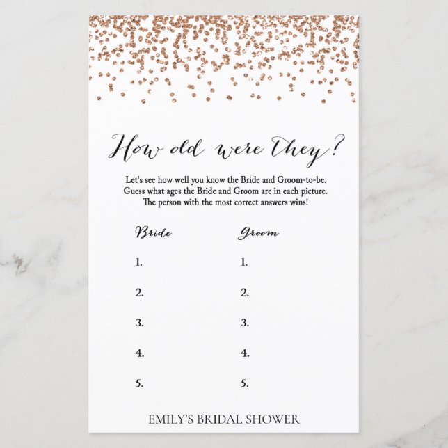 Jogo do Chá de panela rosa - Quantos anos eles jog (Frente)