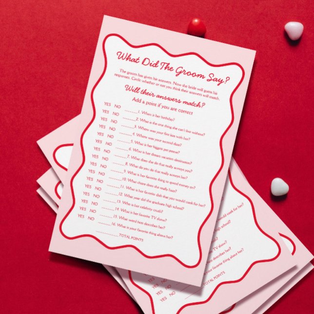 Jogo do Chá de panela Rosa Vermelho - O que o noiv (Criador carregado)