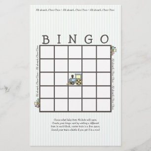 Jogo do chá do Bingo do bebê de Choo Choo