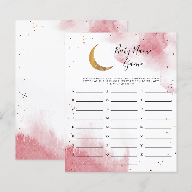 Jogo do Chá do Nome da Lua Rosa (Frente/Verso)