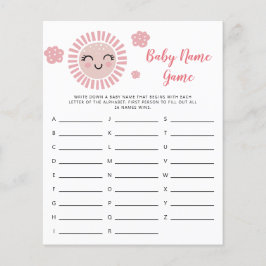 Jogo do Chá do Nome do Bebê Rosa Sunshine