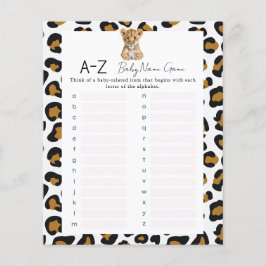 Jogo do Chá do Nome do Bebê Safari