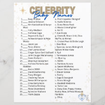 Jogo do nome do bebê da celebridade