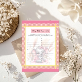 Jogo do nome do bebê elefante-rosa doce