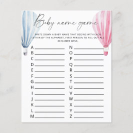 Jogo do nome do bebê - revelação de gênero