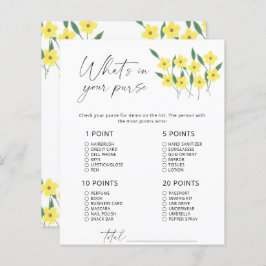 Jogo do que está na sua bolsa de flores silvestres