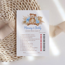 Jogo do Ursinho de Pelúcia Bebê Menino Mamãe ou Pa