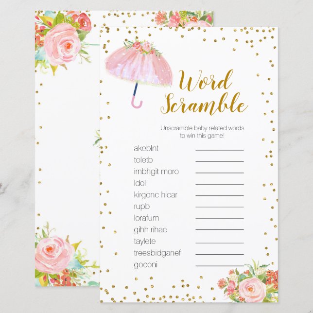 Jogo do Word Scramble Chás de abril trazem flores  (Frente/Verso)