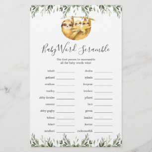 Jogo do Word Scramble do Chá de fraldas Twiter