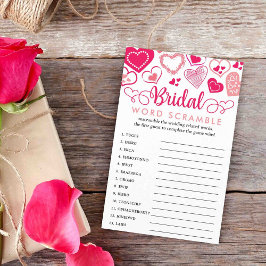 Jogo do Word Scramble do Chá de panela do dia de o