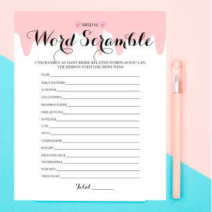 Jogo do Word Scramble do Chá de panela Strawberry