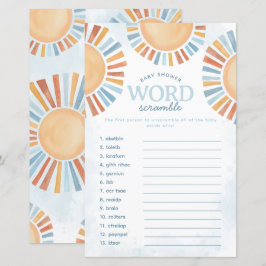 Jogo do Word Scramble do Sunshine Chá de fraldas