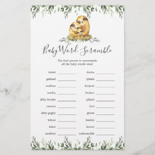 Jogo do Word Scramble Family Chá de fraldas