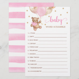 Jogo do Word Scramble para o Urso de Teddy do Chá