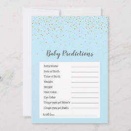 Jogo Dourado Confetti Blue Chá "Baby Predictions"