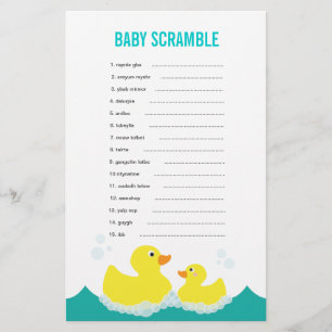 Jogo Ducky de borracha da precipitação da palavr