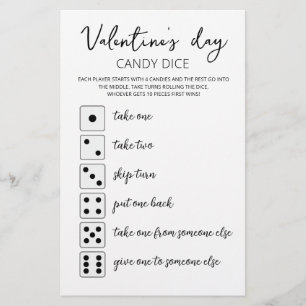 Jogo editável Candy Dice para festa do dia dos nam