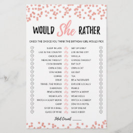 Jogo editável de Aniversário Would She Rather