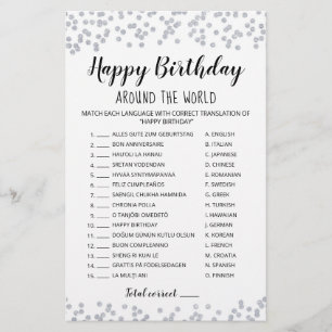 Jogo editável de Feliz Aniversário ao redor do mun