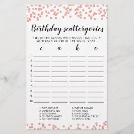 Jogo editável de Scattergories de Aniversário