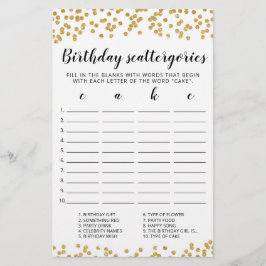 Jogo editável de Scattergories de Aniversário