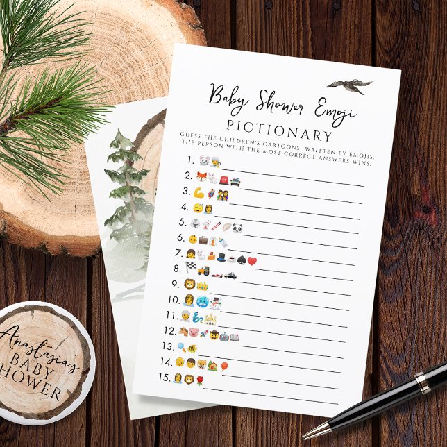 Jogo Emoji do Chá de fraldas de Woodland Bebê (Criador carregado)