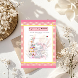 Jogo Emoji do Chá de fraldas Elefante Rosa Doce