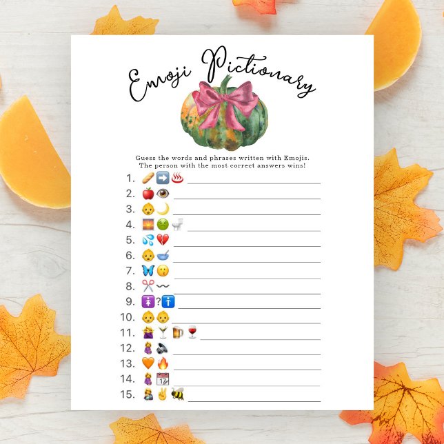 Jogo Emoji Pictionary para chá de fraldas de Abóbo (Criador carregado)