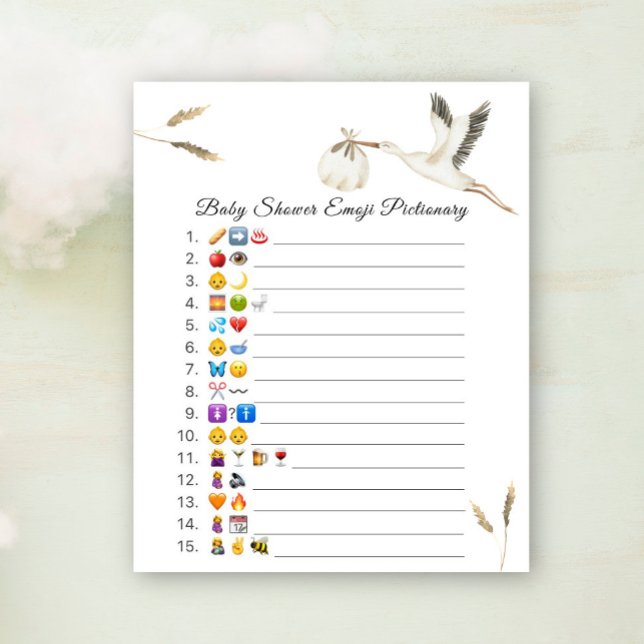 Jogo emoji Pictionary para chás de fraldas de Stor (Criador carregado)