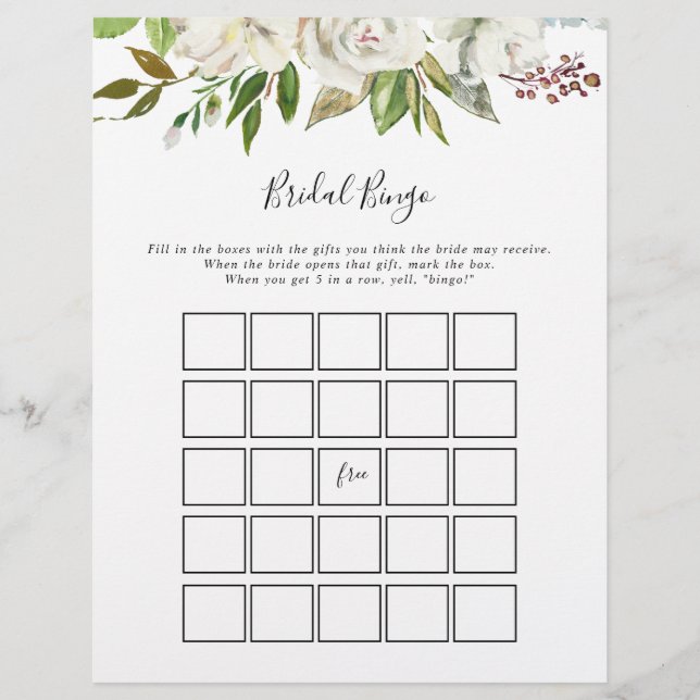 Jogo Floral Bridal Bridal de Peony White Winter (Frente)