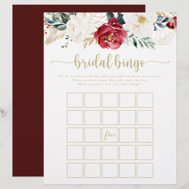 Jogo Floral Dourado Clássico de Bridal (Frente/Verso)