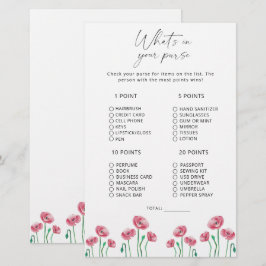 Jogo floral o que está na sua bolsa