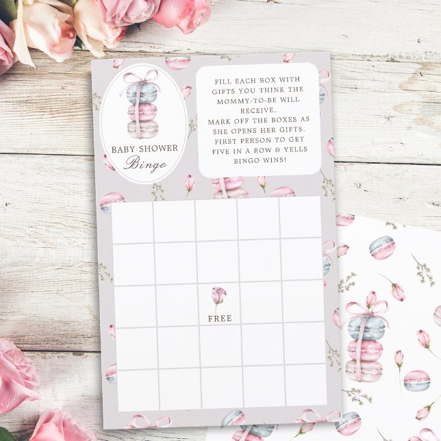 Jogo "Gift Bingo" do chá de fraldas de macarões fr (Criador carregado)