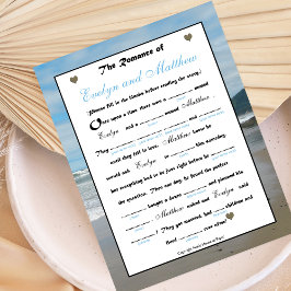 Jogo Libs de Casamento de chá de panela - Praia