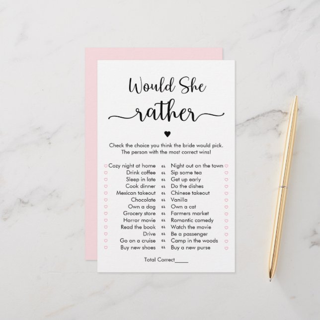 Jogo Minimalista de Caligrafia 'Ela Prefere' (Frente/Verso In Situ)