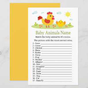 Jogo Nome de Animais de Bebê de Galinha